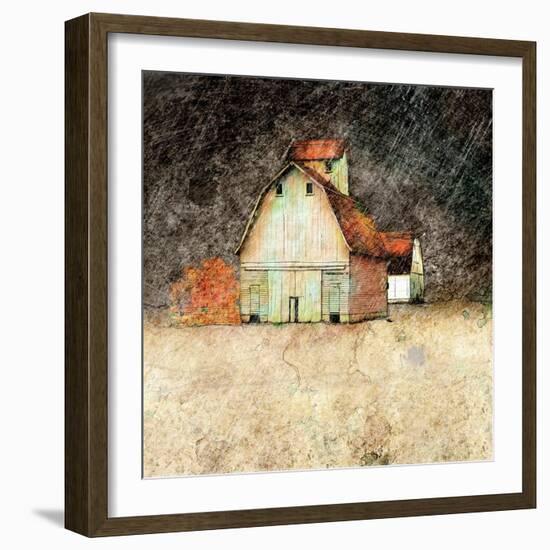Stormy Farm Evening-Ynon Mabat-Framed Art Print