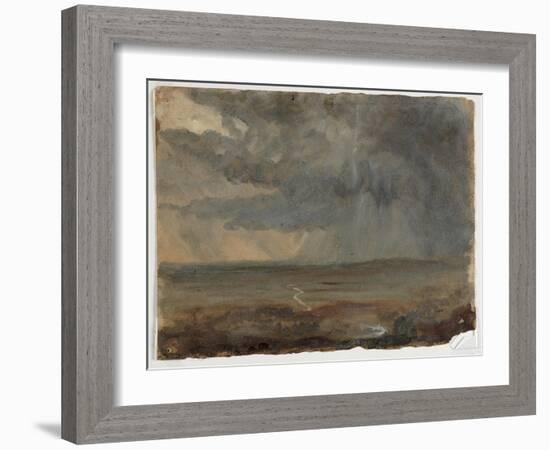 Stormy Landscape, C.1832 (Oil on Paper)-Thomas Cole-Framed Giclee Print