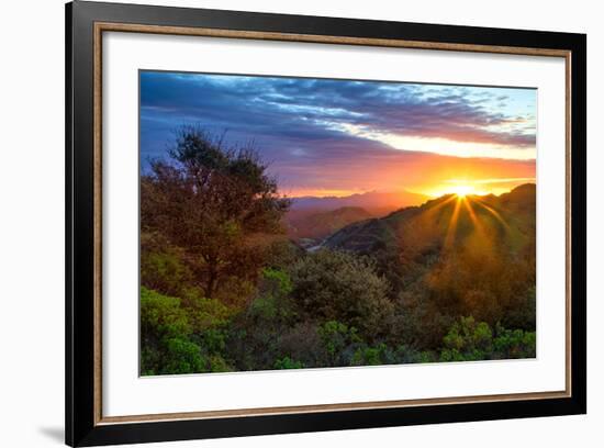 Stormy Morning Sun Star, Oakland Hills, Contra Costra, Mount Diablo, Bay Area-Vincent James-Framed Photographic Print