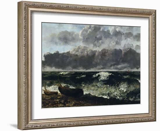 Stormy Sea or The Wave, c.1870-Gustave Courbet-Framed Giclee Print