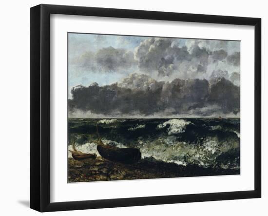 Stormy Sea or The Wave, c.1870-Gustave Courbet-Framed Giclee Print