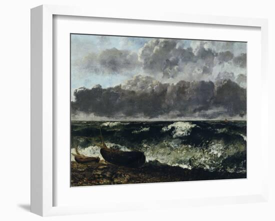 Stormy Sea or The Wave, c.1870-Gustave Courbet-Framed Giclee Print