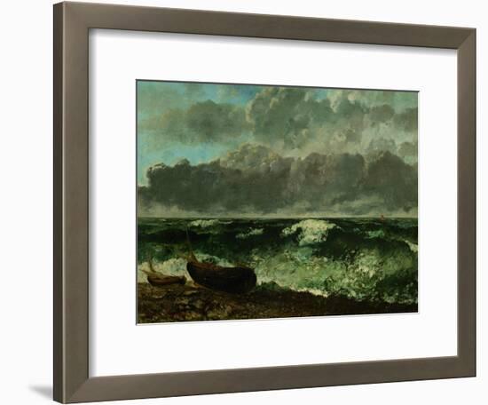 Stormy Sea (The Wave), 1870-Gustave Courbet-Framed Giclee Print