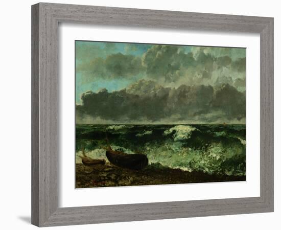 Stormy Sea (The Wave), 1870-Gustave Courbet-Framed Giclee Print