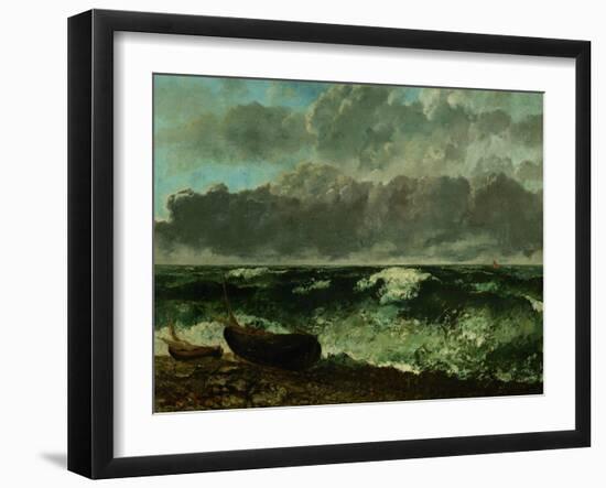 Stormy Sea (The Wave), 1870-Gustave Courbet-Framed Giclee Print