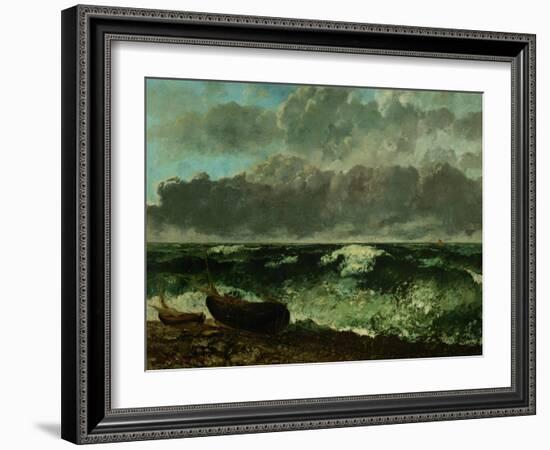 Stormy Sea (The Wave), 1870-Gustave Courbet-Framed Giclee Print