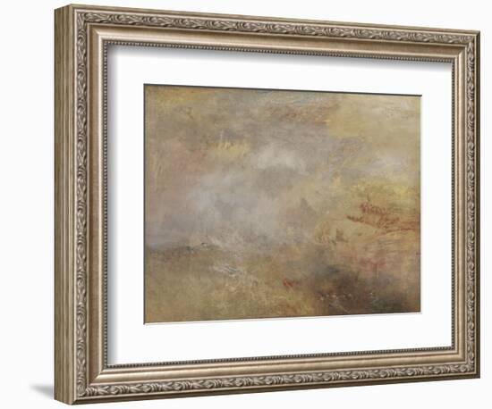 Stormy Sea with Dolphins-J. M. W. Turner-Framed Giclee Print