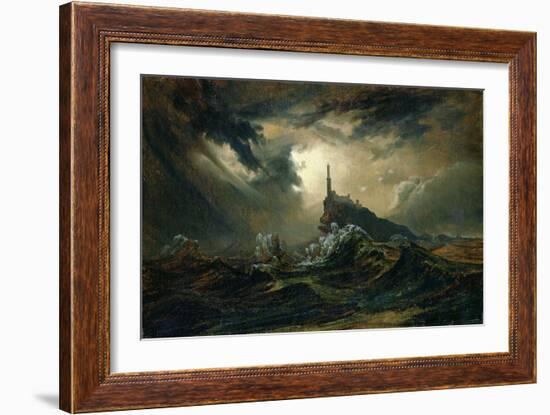 Stormy Sea with Lighthouse-Karl Blechen-Framed Giclee Print