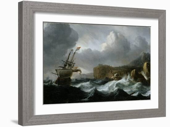 Stormy Sea-Ludolf Backhuysen-Framed Giclee Print