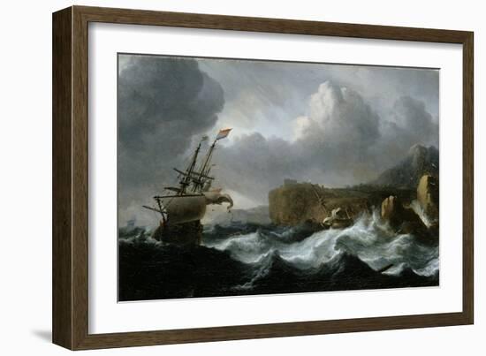 Stormy Sea-Ludolf Backhuysen-Framed Giclee Print