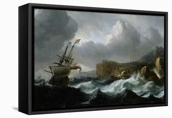 Stormy Sea-Ludolf Backhuysen-Framed Premier Image Canvas