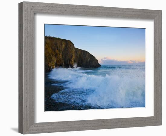 Stormy Seas at Ballyvooney Cove, the Copper Coast, County Waterford, Ireland-null-Framed Photographic Print