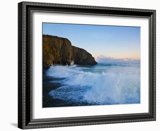 Stormy Seas at Ballyvooney Cove, the Copper Coast, County Waterford, Ireland-null-Framed Photographic Print