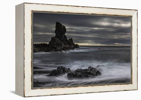 Stormy shoreline scenic, Dritvik, Iceland.-Bill Young-Framed Premier Image Canvas