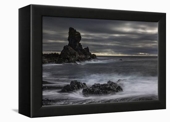 Stormy shoreline scenic, Dritvik, Iceland.-Bill Young-Framed Premier Image Canvas