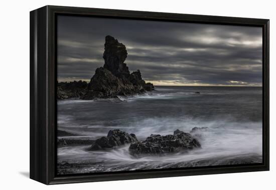 Stormy shoreline scenic, Dritvik, Iceland.-Bill Young-Framed Premier Image Canvas