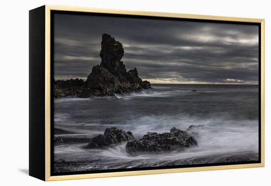 Stormy shoreline scenic, Dritvik, Iceland.-Bill Young-Framed Premier Image Canvas