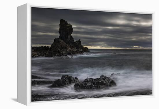 Stormy shoreline scenic, Dritvik, Iceland.-Bill Young-Framed Premier Image Canvas