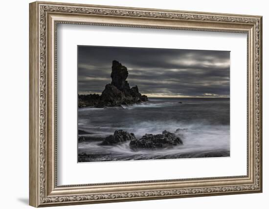 Stormy shoreline scenic, Dritvik, Iceland.-Bill Young-Framed Photographic Print