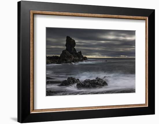 Stormy shoreline scenic, Dritvik, Iceland.-Bill Young-Framed Photographic Print