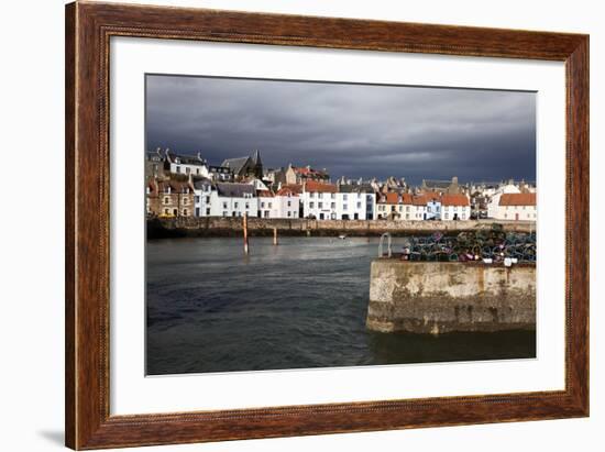 Stormy Skies over St. Monans Harbour, Fife, Scotland, United Kingdom, Europe-Mark Sunderland-Framed Photographic Print