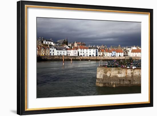 Stormy Skies over St. Monans Harbour, Fife, Scotland, United Kingdom, Europe-Mark Sunderland-Framed Photographic Print