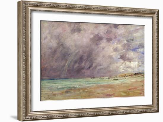 Stormy Skies over the Estuary at Le Havre, C.1892-96 (Oil on Canvas)-Eugene Louis Boudin-Framed Giclee Print