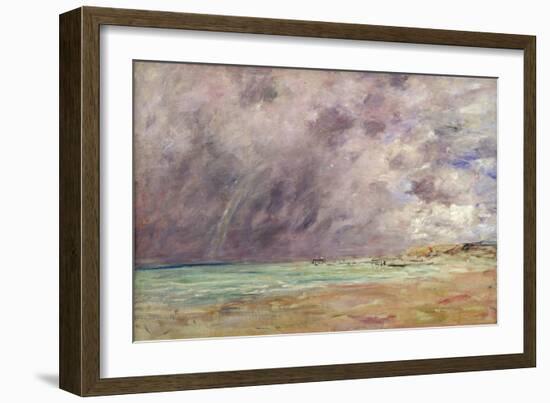 Stormy Skies over the Estuary at Le Havre, C.1892-96 (Oil on Canvas)-Eugene Louis Boudin-Framed Giclee Print