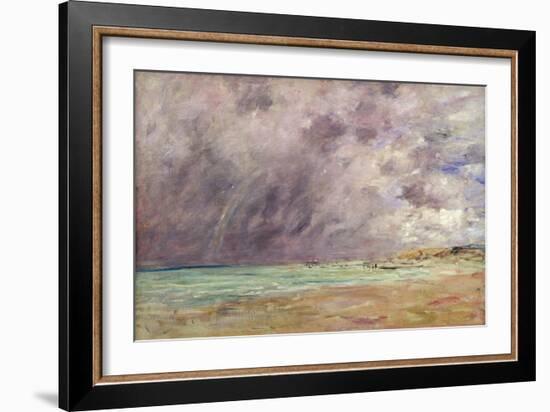 Stormy Skies over the Estuary at Le Havre, C.1892-96 (Oil on Canvas)-Eugene Louis Boudin-Framed Giclee Print