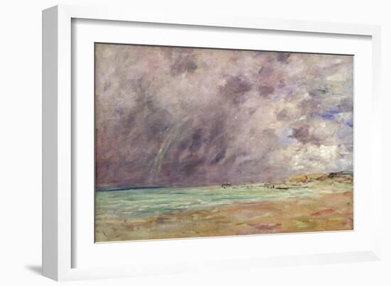 Stormy Skies over the Estuary at Le Havre, C.1892-96 (Oil on Canvas)-Eugene Louis Boudin-Framed Giclee Print