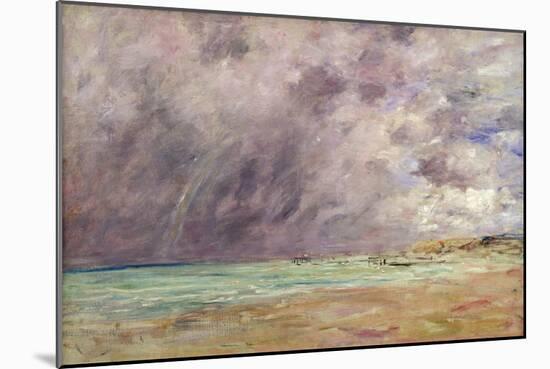 Stormy Skies over the Estuary at Le Havre, C.1892-96 (Oil on Canvas)-Eugene Louis Boudin-Mounted Giclee Print