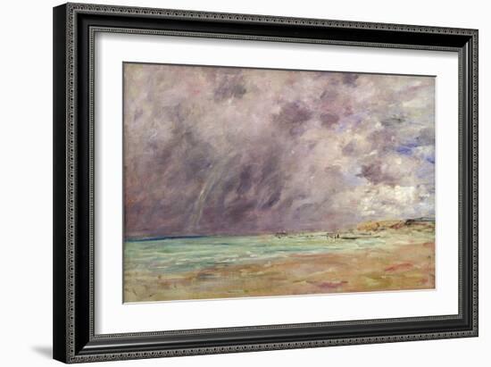 Stormy Skies over the Estuary at Le Havre, C.1892-96 (Oil on Canvas)-Eugene Louis Boudin-Framed Giclee Print