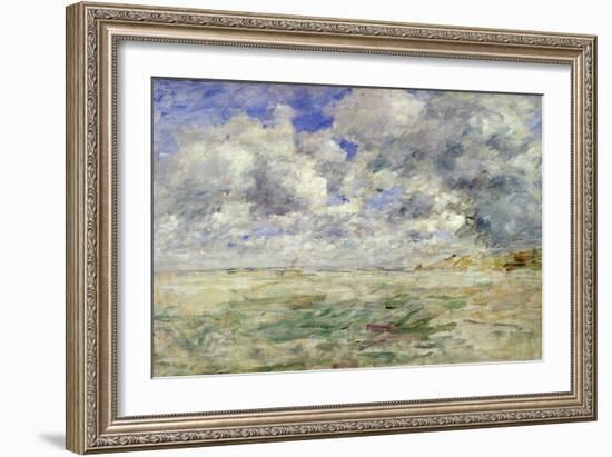 Stormy Sky Above the Beach at Trouville, C.1894-97-Eug?ne Boudin-Framed Giclee Print