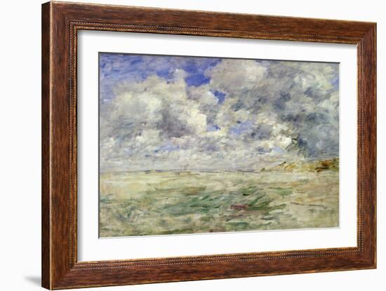 Stormy Sky Above the Beach at Trouville, C.1894-97-Eug?ne Boudin-Framed Giclee Print