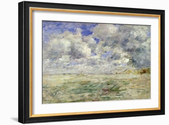 Stormy Sky Above the Beach at Trouville, C.1894-97-Eug?ne Boudin-Framed Giclee Print