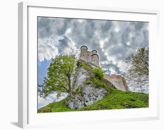 Stormy Sky over Medieval Castle.-Maciej Bledowski-Framed Premium Photographic Print
