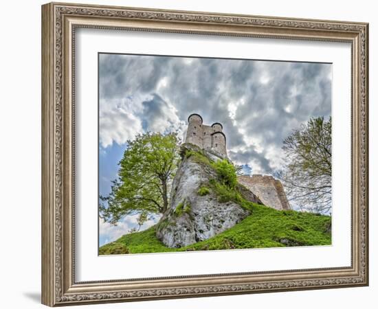 Stormy Sky over Medieval Castle.-Maciej Bledowski-Framed Photographic Print