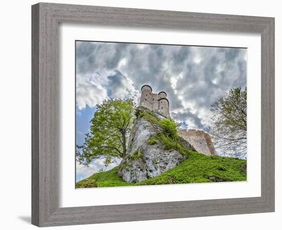 Stormy Sky over Medieval Castle.-Maciej Bledowski-Framed Photographic Print