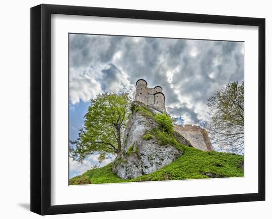 Stormy Sky over Medieval Castle.-Maciej Bledowski-Framed Photographic Print