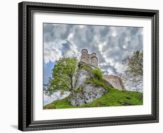 Stormy Sky over Medieval Castle.-Maciej Bledowski-Framed Photographic Print