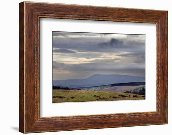 Stormy Sky over Pendle Hill from Above Settle-Mark Sunderland-Framed Photographic Print