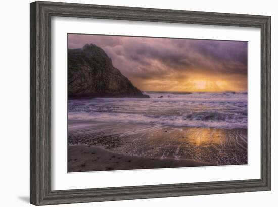 Stormy Sun Break at Big Sur, California Coast-Vincent James-Framed Premium Photographic Print