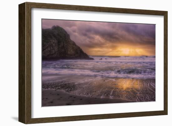 Stormy Sun Break at Big Sur, California Coast-Vincent James-Framed Photographic Print