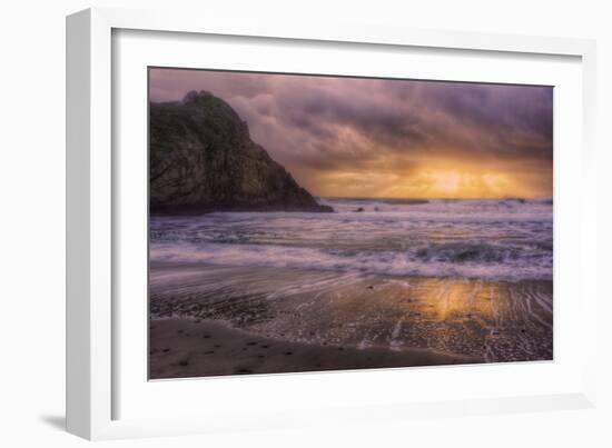 Stormy Sun Break at Big Sur, California Coast-Vincent James-Framed Photographic Print