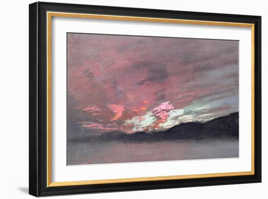 Stormy Sunset from Brantwood, Ruskin's Home in Cumbria-John Ruskin-Framed Giclee Print