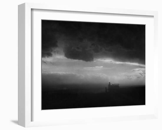 Stormy Sunset over Texas Ranch Land-John Dominis-Framed Photographic Print