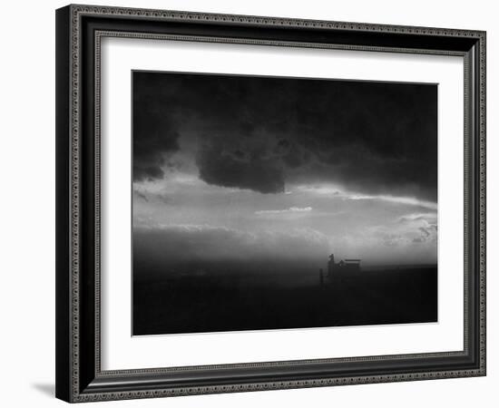 Stormy Sunset over Texas Ranch Land-John Dominis-Framed Photographic Print