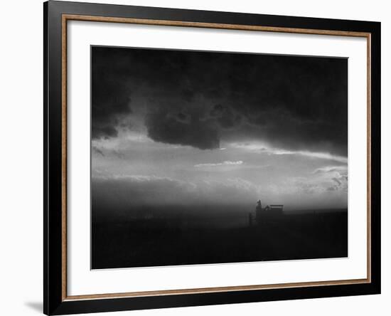 Stormy Sunset over Texas Ranch Land-John Dominis-Framed Photographic Print