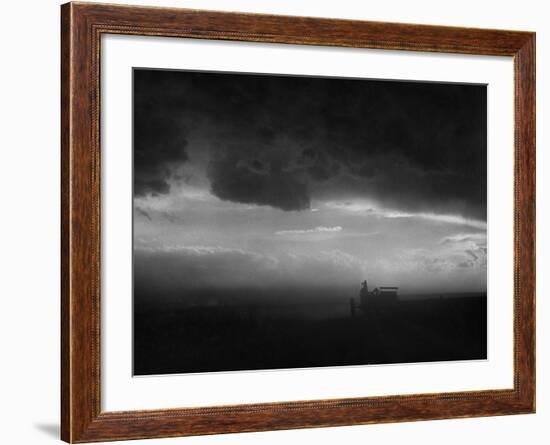 Stormy Sunset over Texas Ranch Land-John Dominis-Framed Photographic Print