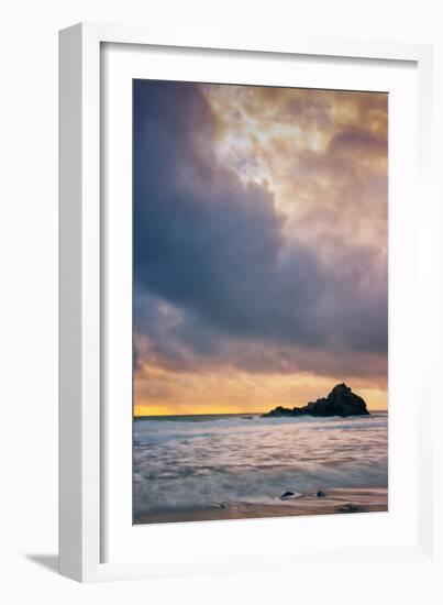 Stormy Sunset Skies at Big Sur, Pfieffer Beach, California Coast-Vincent James-Framed Premium Photographic Print